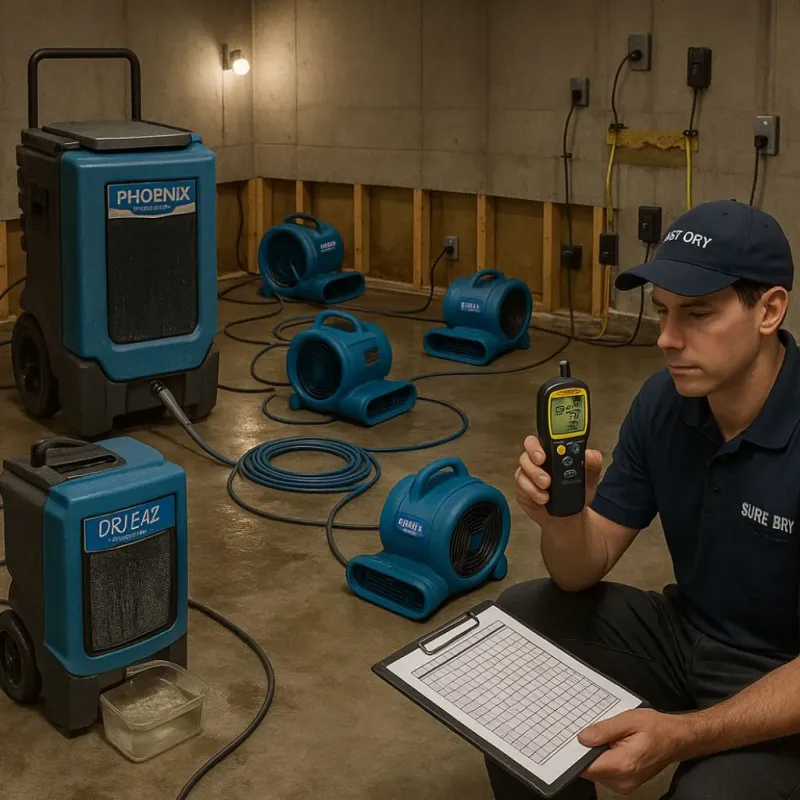 Structural Drying and Dehumidification process in Reed Creek, GA